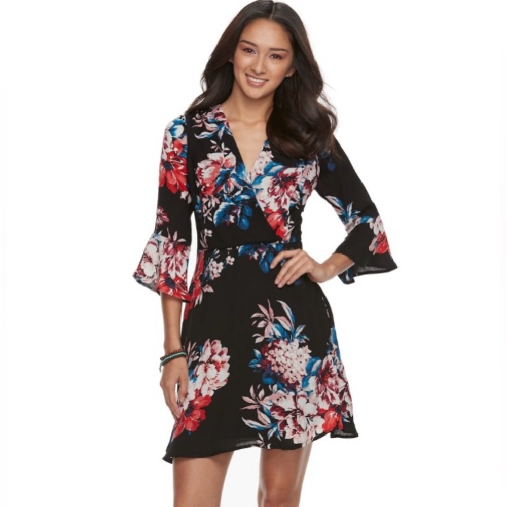 Lily Rose Floral V Neck Dress